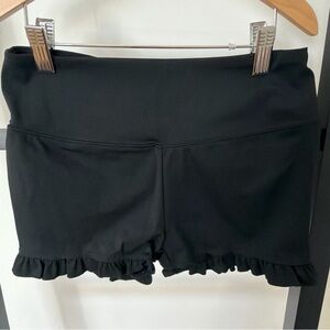 Black Ruffle Hem girls youth dance wear Shorts